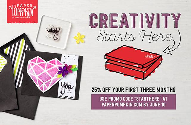 Get 25% off your first 3 months of Paper Pumpkin