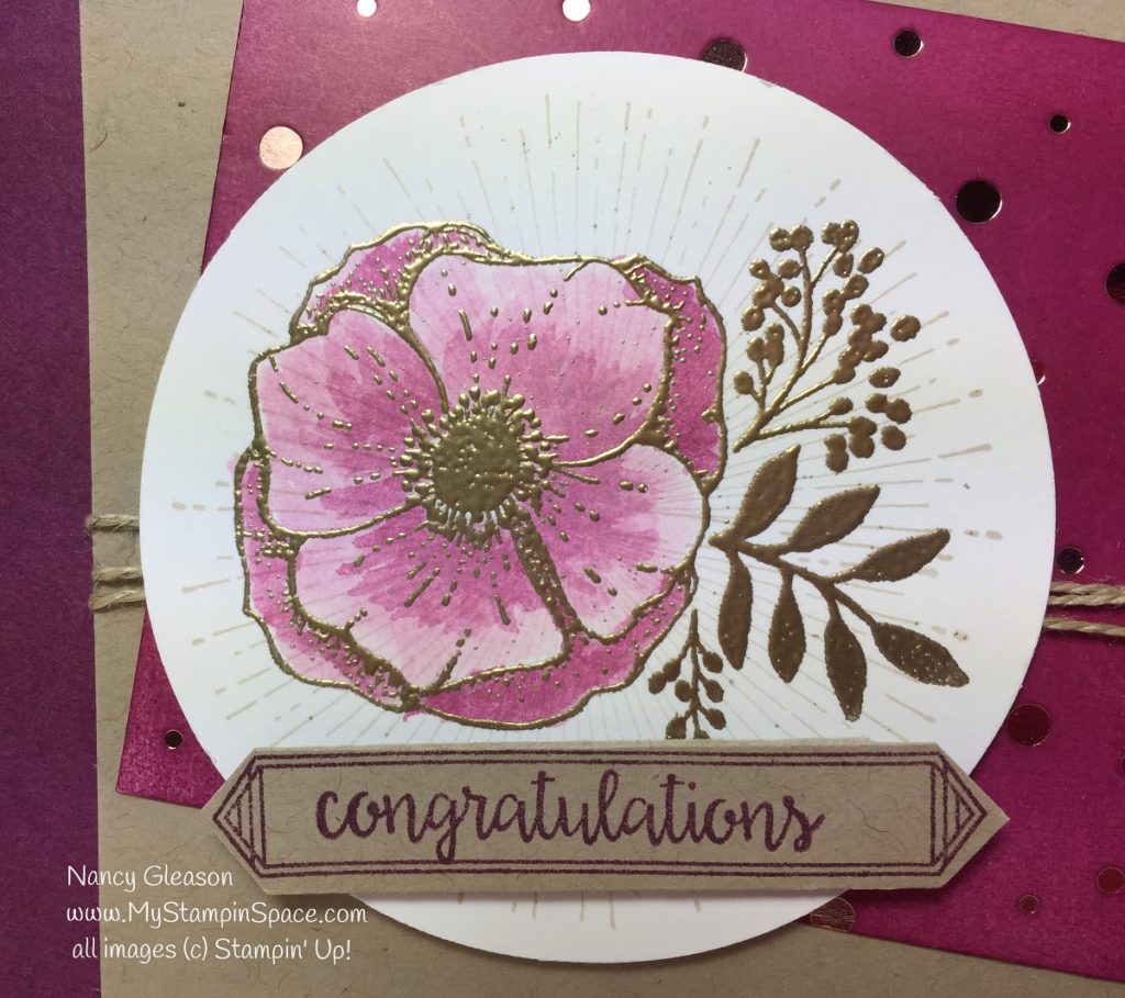 Gold Embossed floral from Amazing You stamp set