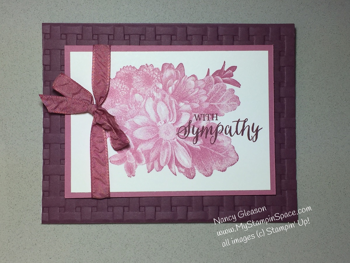 a sympathy card using a set called "Heartfelt Blooms"