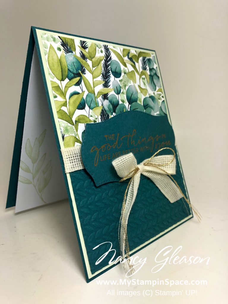 Forever Greenery inside by Nancy Gleason of My Stampin Space.