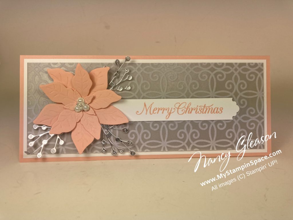 Tall & Skinny Poinsettia in Petal Pink and Gray